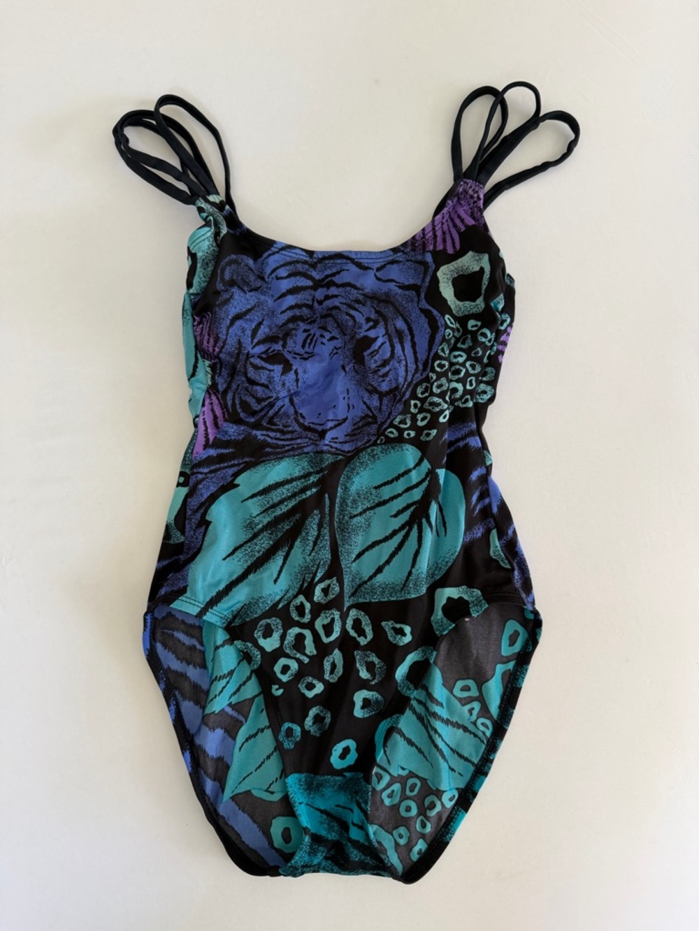 VTG 90s Jantzen Tiger Leopard Jungle Print One Piece Swim‎ Suit Small - Picture 3 of 15